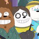 Grizz, Panda, and Ice Bear doing their best impersonations of humans.